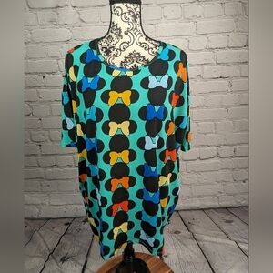 Lula roe women' size medium oversized popover top geo print stretch knit b12